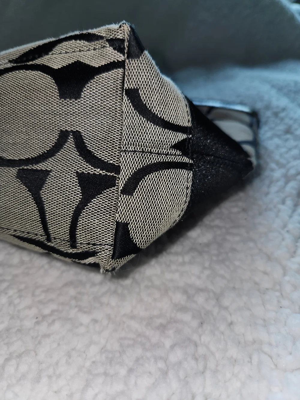 Coach Signature Canvas Tote in Black and Cream